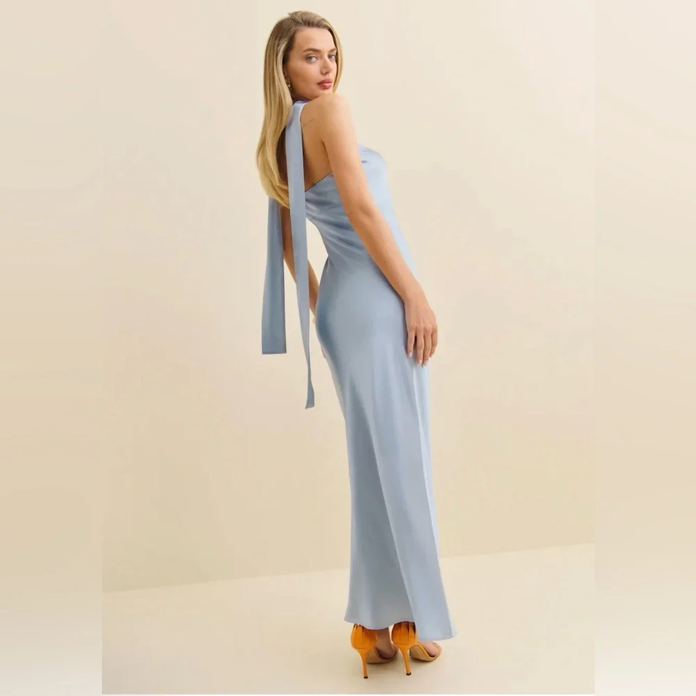 Reformation Oren Silk Dress in Mineral - Picture 4 of 9
